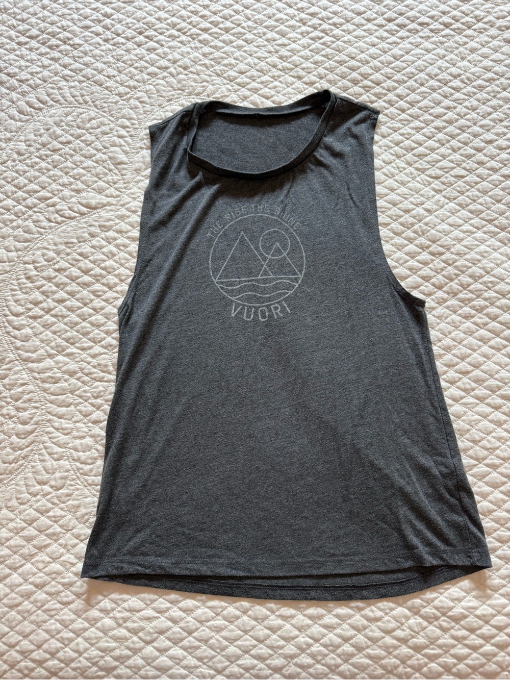Vuori Grey Rise and Shine Tank